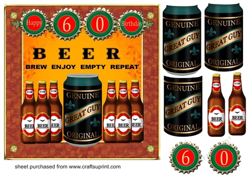 60th Birthday beers card front