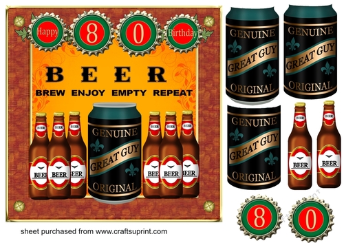 80th Birthday beers card front