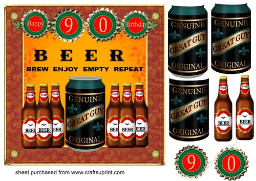 90th Birthday beers card front