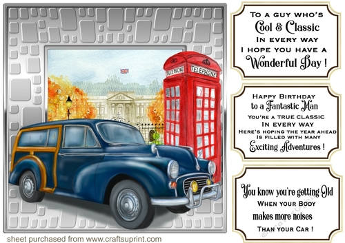 London male Birthday card front 3