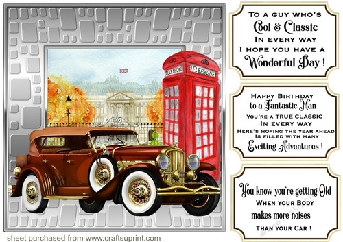 London male Birthday card front 6