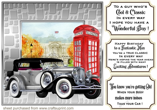 London male Birthday card front 7