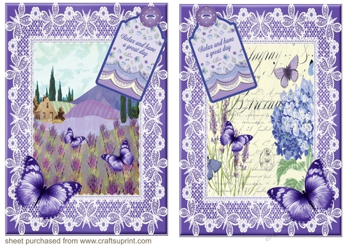 2 Lavender and butterfly card fronts