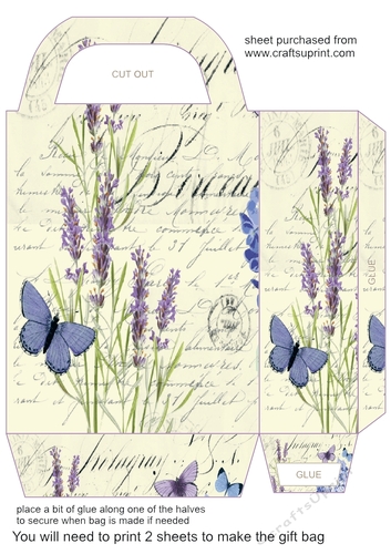 Lavender and butterflies gift bag 