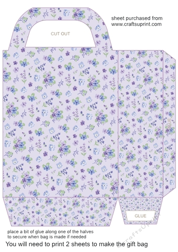 Lavender floral gift bag 1