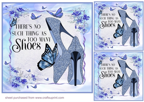 3 Blue there s no such thing (shoe) card front/toppers