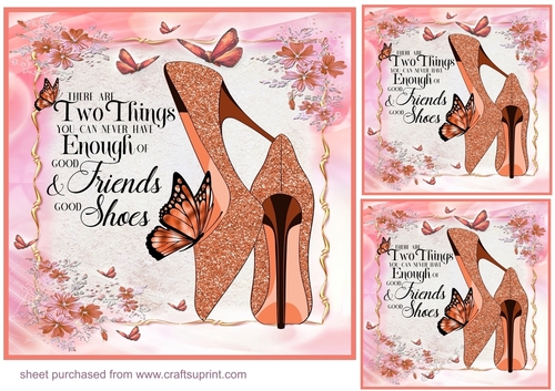 3 Orange there are two things (shoe) card front/toppers
