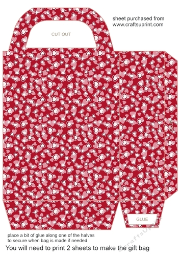 Red hearts gift bag 2