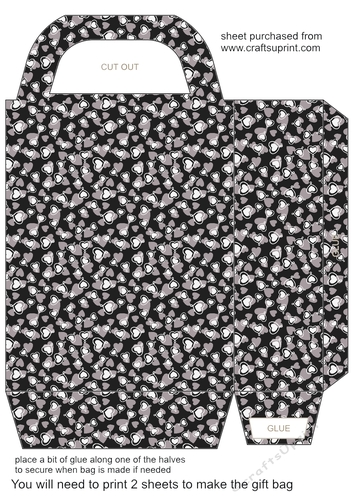 Black hearts gift bag 