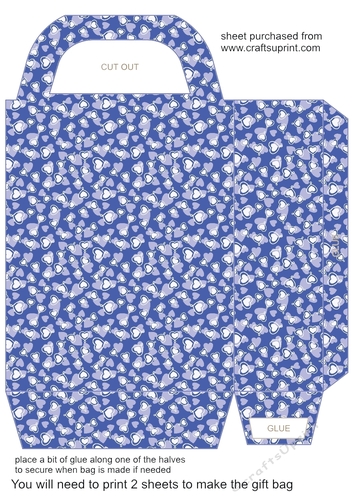 Blue hearts gift bag 