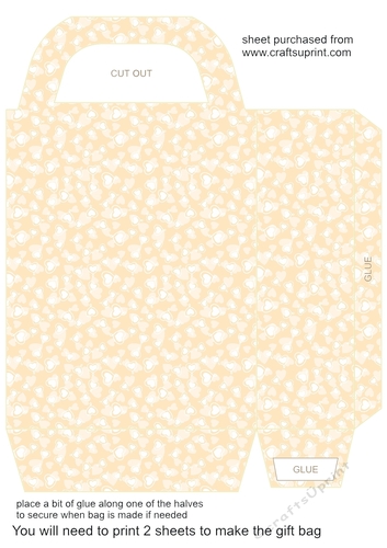 Cream hearts gift bag 
