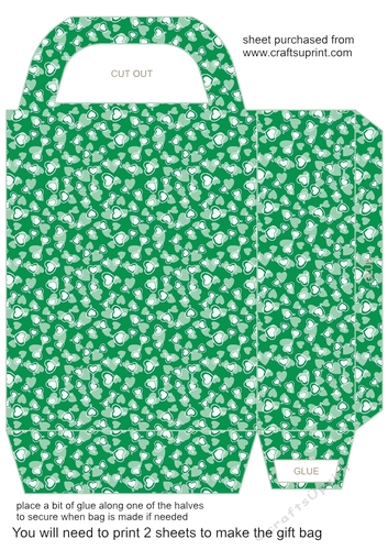 Green hearts gift bag 