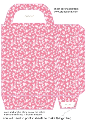 Pink hearts gift bag 
