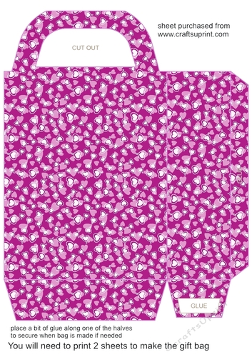 Purple hearts gift bag 