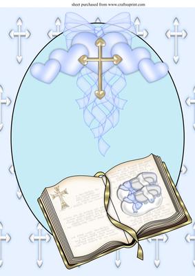 A4 Aprox Baby Boy Christening Topper