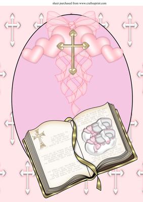 A4 Aprox Girl Christening Topper