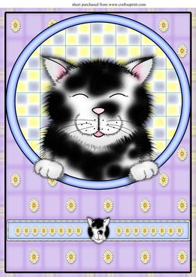 A4 Aprox Black and White Cat Topper