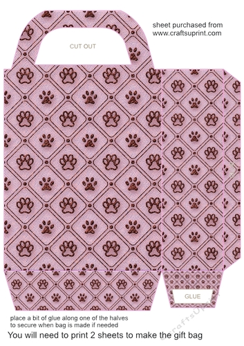 Pink paws gift bag