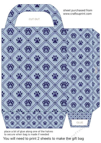 Blue paws gift bag