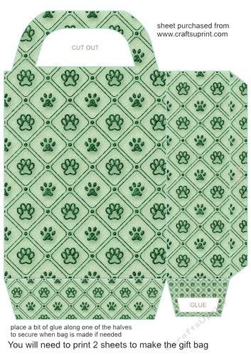 Green paws gift bag