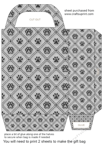 Grey paws gift bag