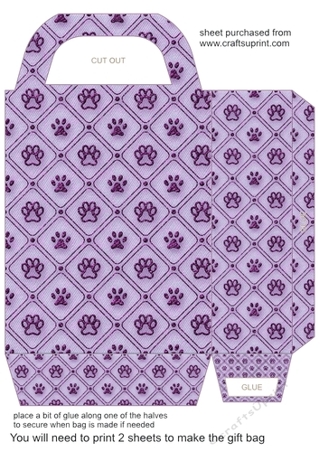Lilac paws gift bag