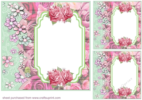 3 Floral card front/topper(blank)