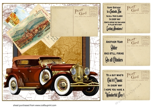 Vintage road trip card front 1