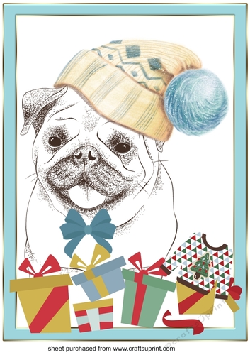 The Christmas pug topper