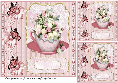 3 Floral cup card front/toppers 1