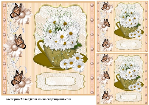 3 Floral cup card front/toppers 2