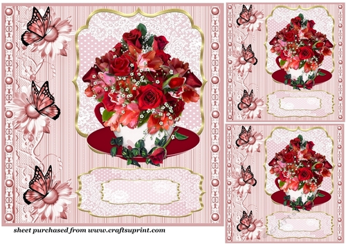 3 Floral cup card front/toppers 3