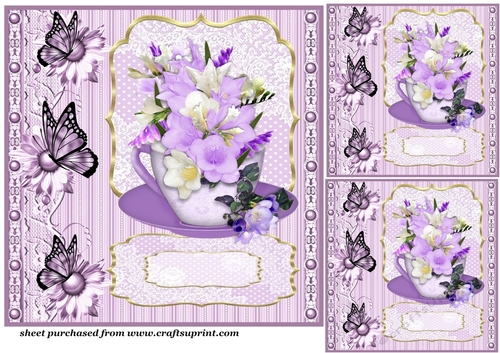 3 Floral cup card front/toppers 5