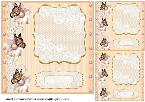 3 Citrus floral card front/topper blanks 