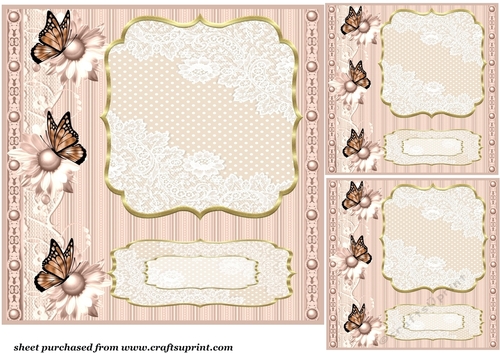 3 Peach floral card front/topper blanks 