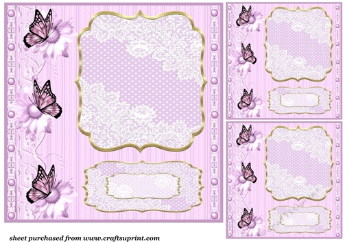 3 Purple floral card front/topper blanks 2