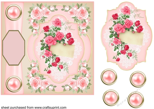 Pink floral card front 2