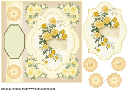 Yellow floral card front 