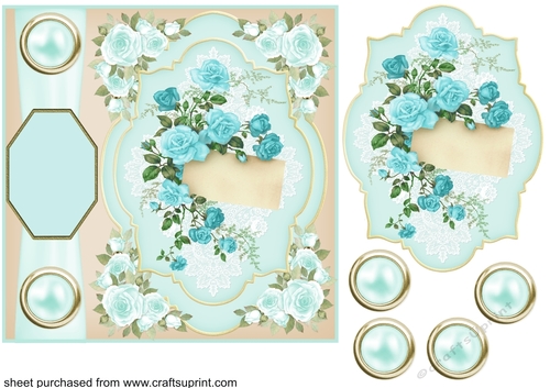 Green floral card front 