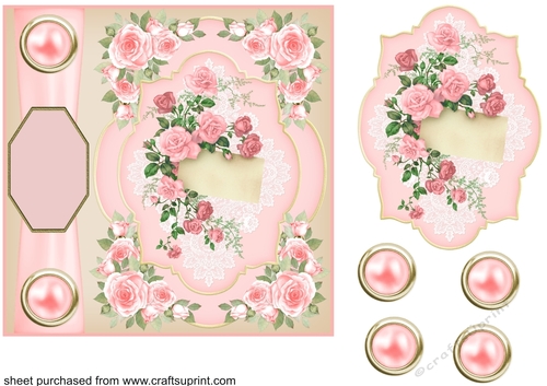 Pink floral card front 