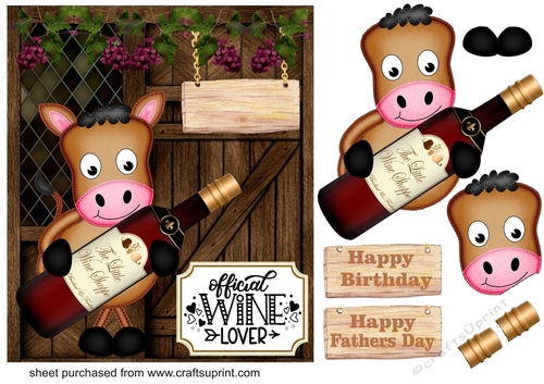 Birthday wine card front