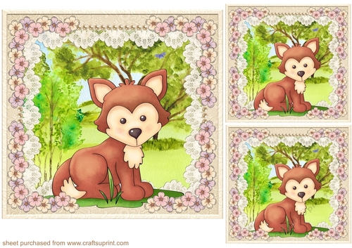 3 Floral fox card front/toppers 4