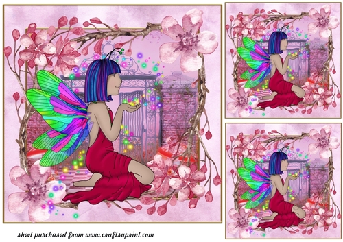 3 Floral fairy card front/toppers 3