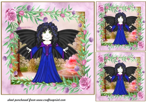 3 Floral fairy card front/toppers 4