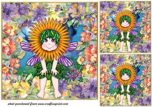 3 Floral fairy card front/toppers 5