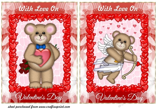 2 Valentines Day bear card fronts 1