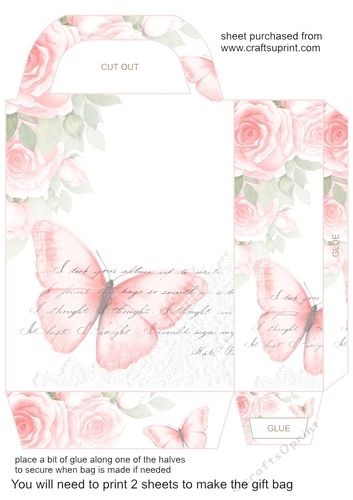 Pink roses gift bag 1