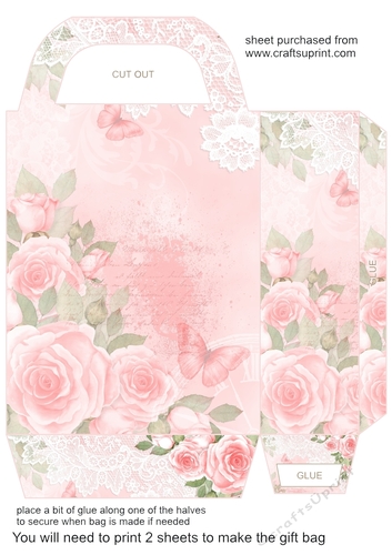 Pink roses gift bag 3