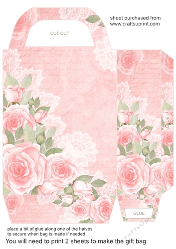 Pink roses gift bag 4