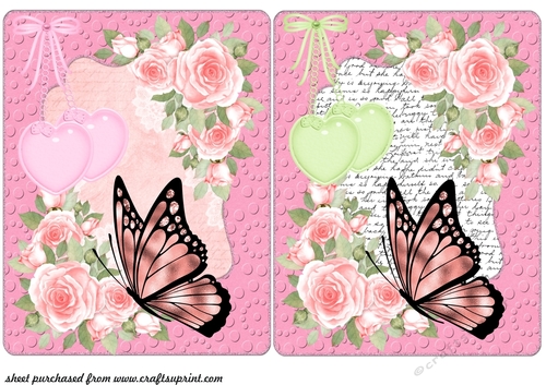 2 Pink rose card fronts